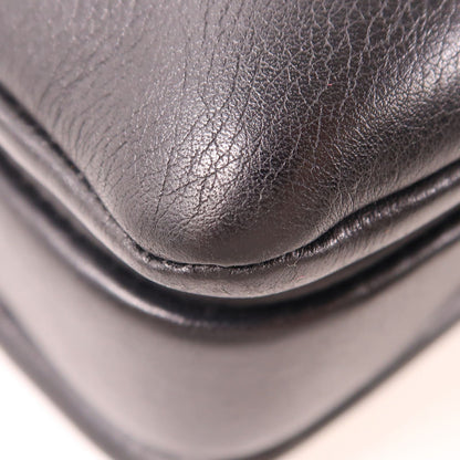 Chanel Black Cowhide Leather 2Way Shoulder Silver Hand-ground Shoulder Bag 2way Shoulder Bag Calfskin (cowhide)