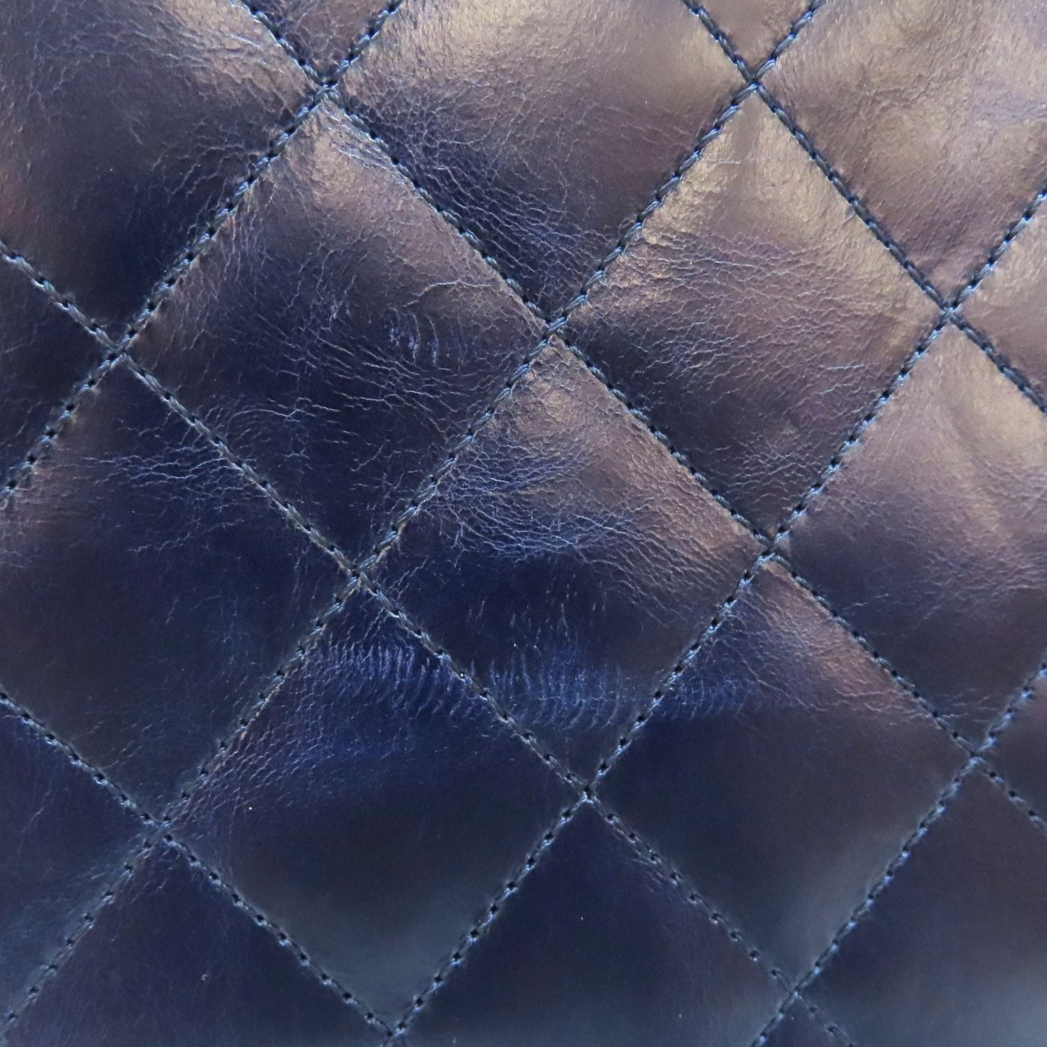 Chanel Matelasse Coco Mark Shoulder Handbag Calfskin Blue Gold Metal