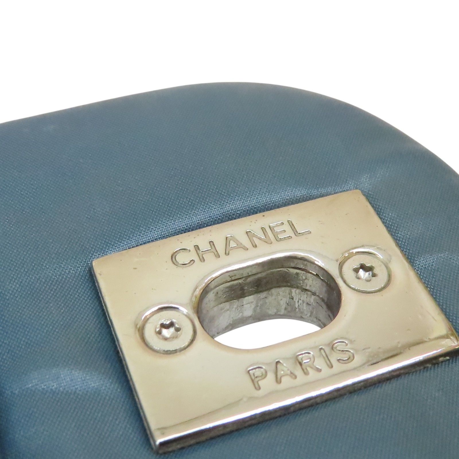 Chanel Matelasse Coco Mark Shoulder Bag Nylon Blue (discoloration)