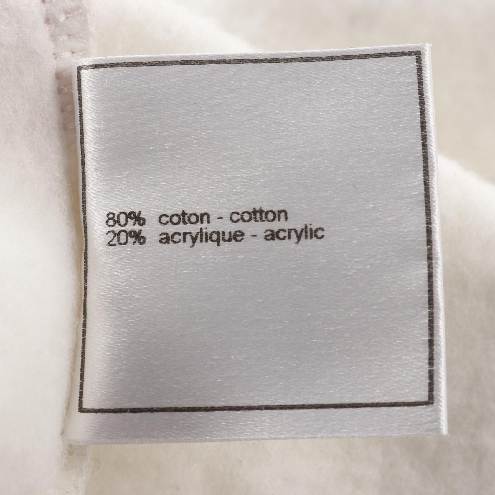 Chanel White Multicolor Mademoiselle Sweat Cotton Acrylic P 18590v 10779