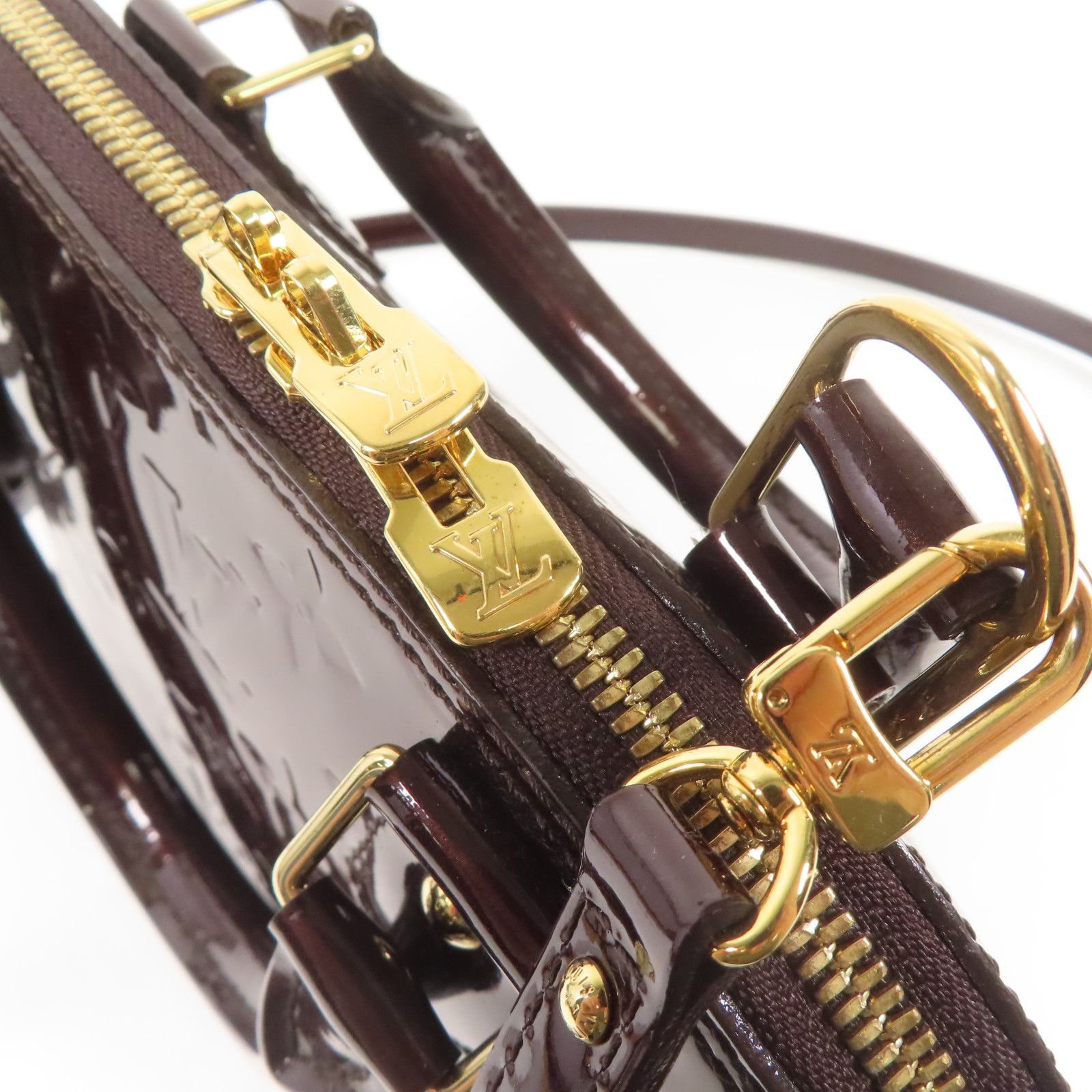 Louis Vuitton Vernis Alma Bb Handmade Shoulder Bag Red Amarante 2way Shoulder Bag M 91678