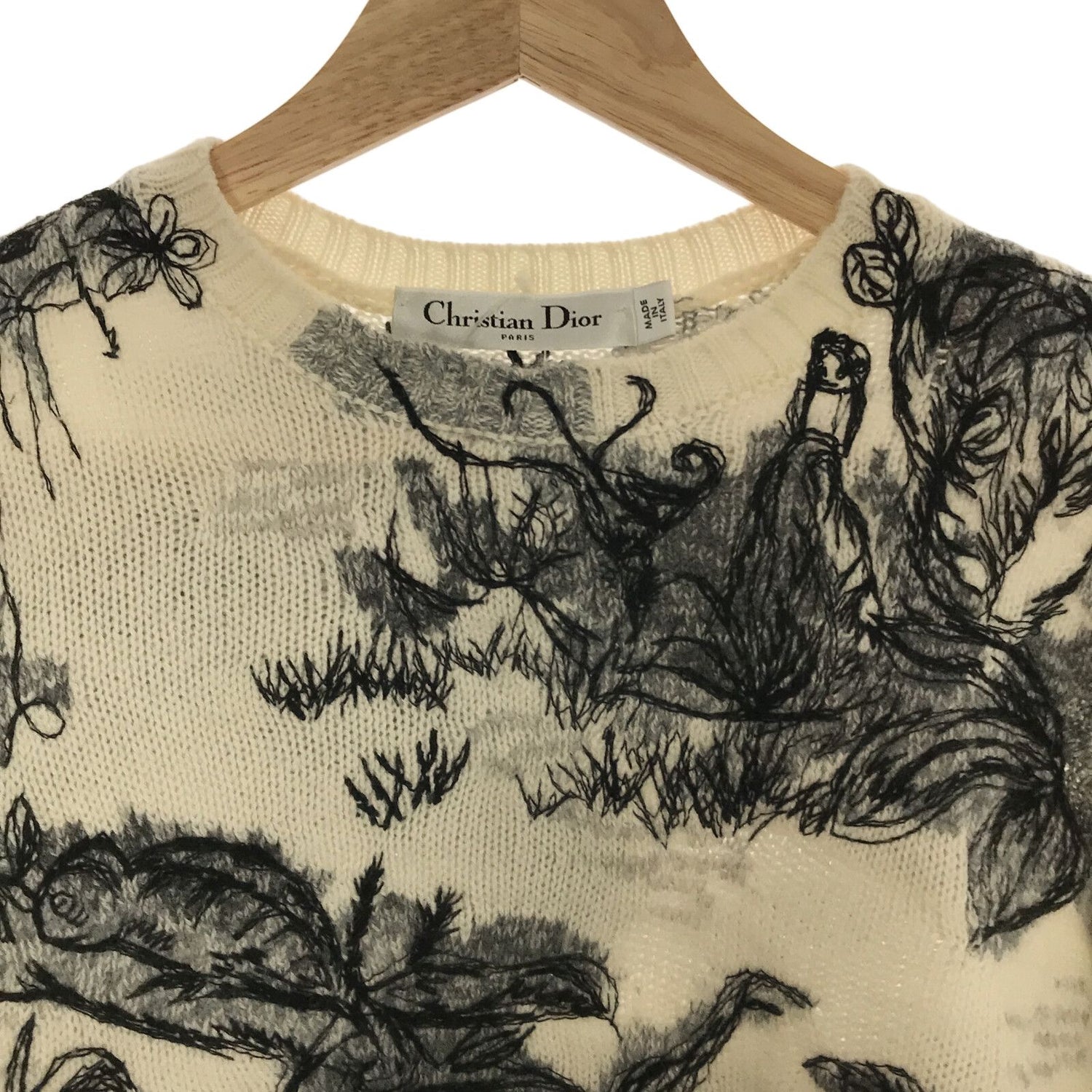 Dior Crew Neck Sweater Knit Cashmere White 34