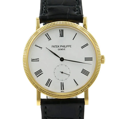 Patek Philippe Calatrava 36mm 18k Gold White Dial Hand Wind Watch 5119J-001
