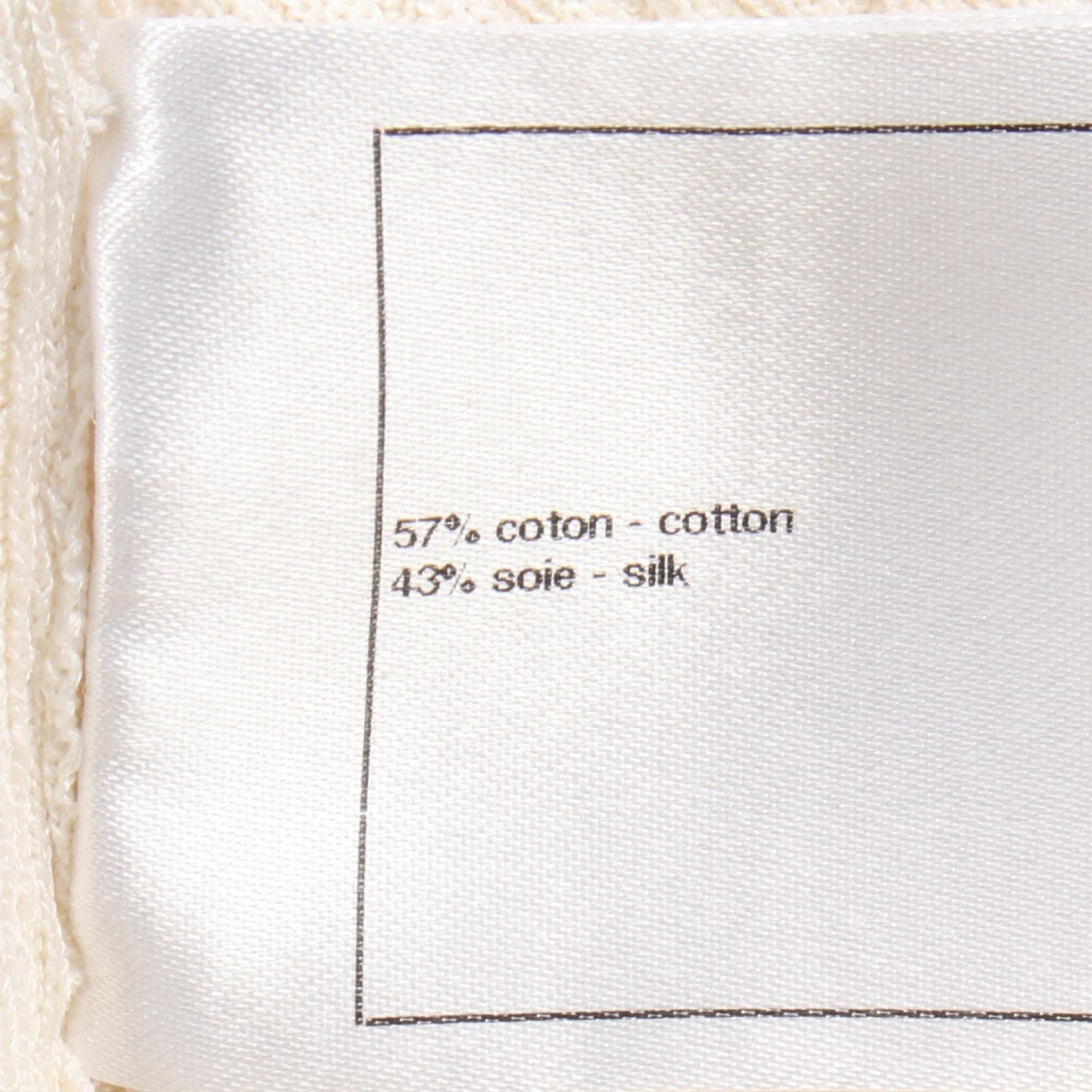 Chanel White Coco Mark Button Cardigan Cotton Silk P 40367