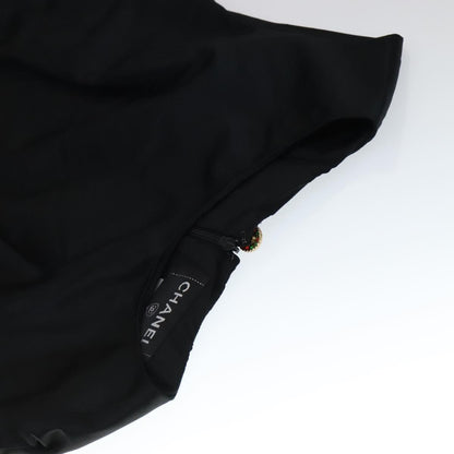 Chanel One Piece Silk Black Cc Auth