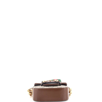 Gucci Horsebit 1955 Flap Wallet With Strap Gg Coated Canvas