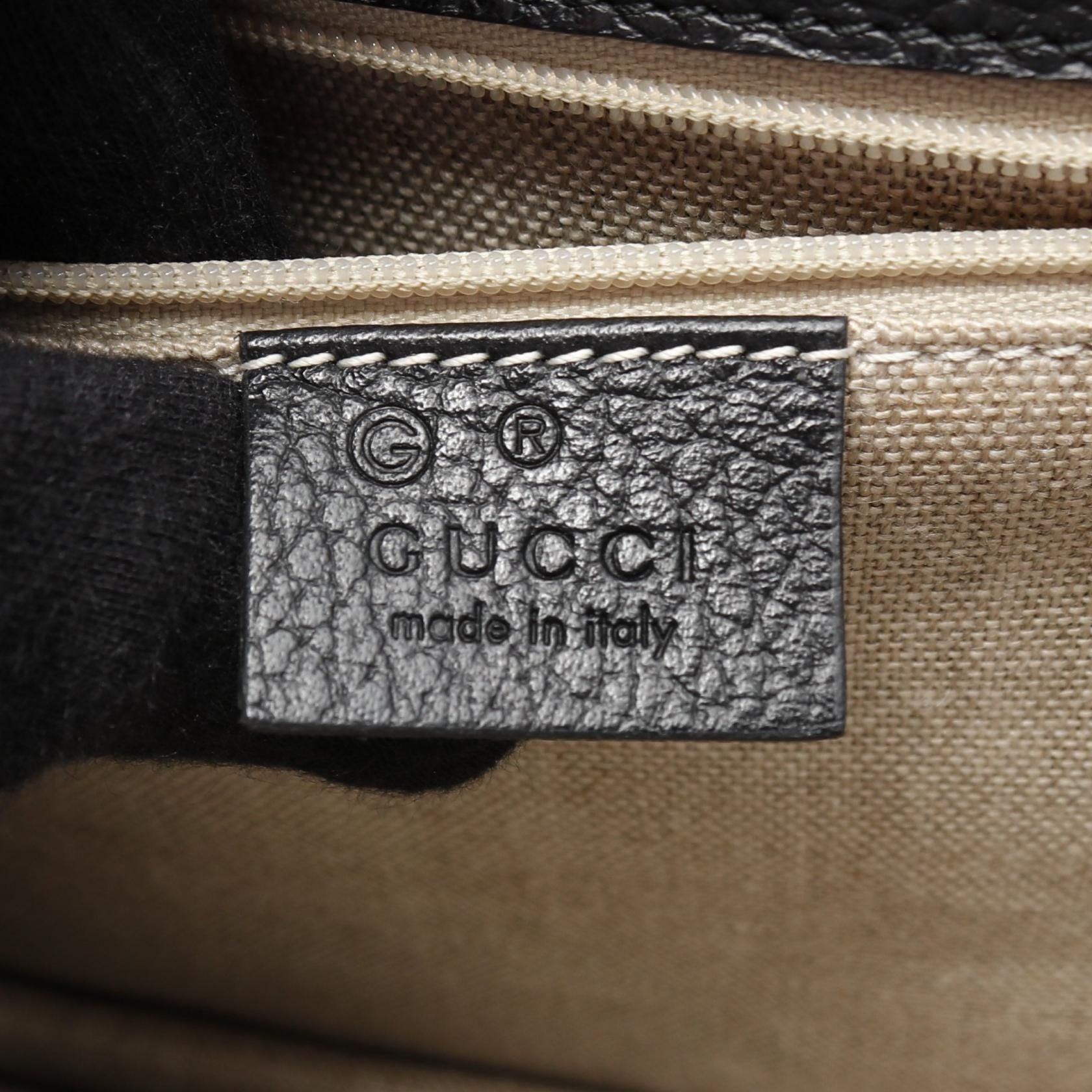 Gucci Interlocking G Shoulder Bag Black Leather 510303