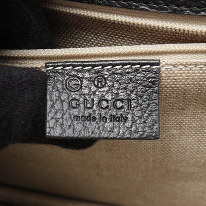 Gucci Interlocking G Shoulder Bag Black Leather 510303