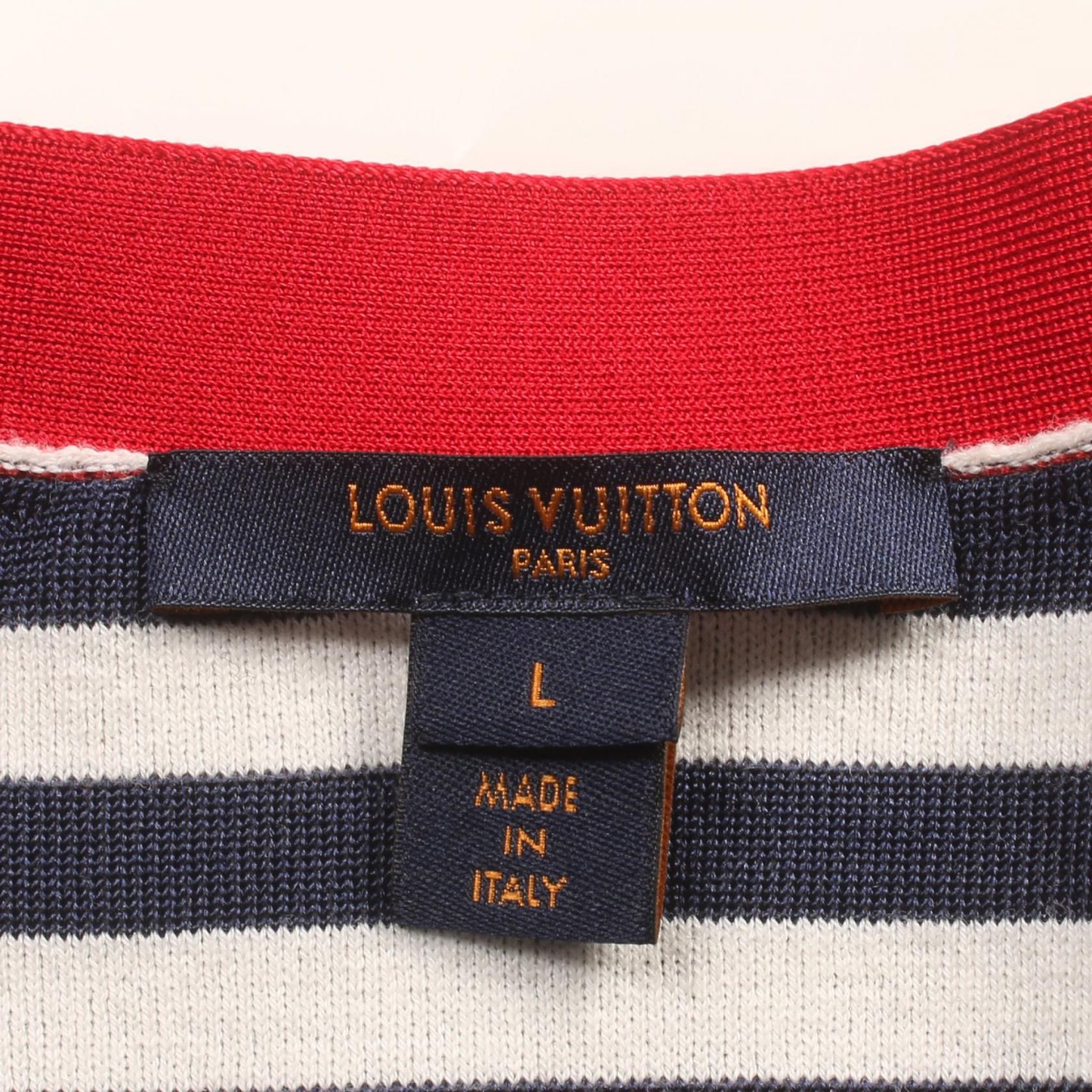 Louis Vuitton Lv Escal Logo Border Ensemble Navy White Cardigan Fjkc 03vzj