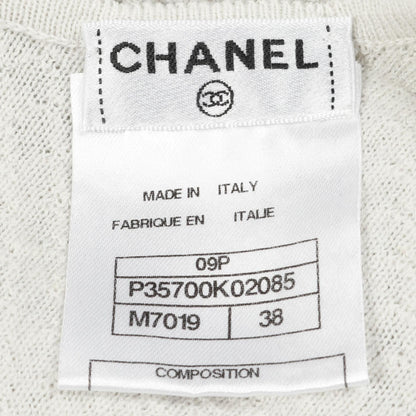 Chanel Gray Silver Tank Top Knit Cotton Fabric P 35700k 02085
