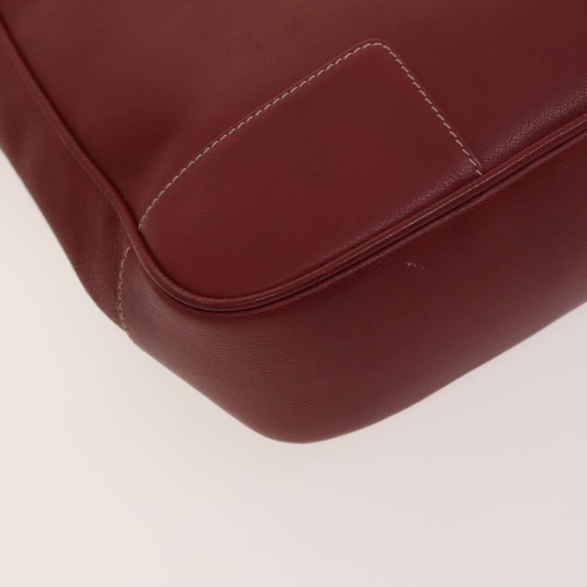 Loewe Anagram Hand Bag Leather 2way Red Silver Auth