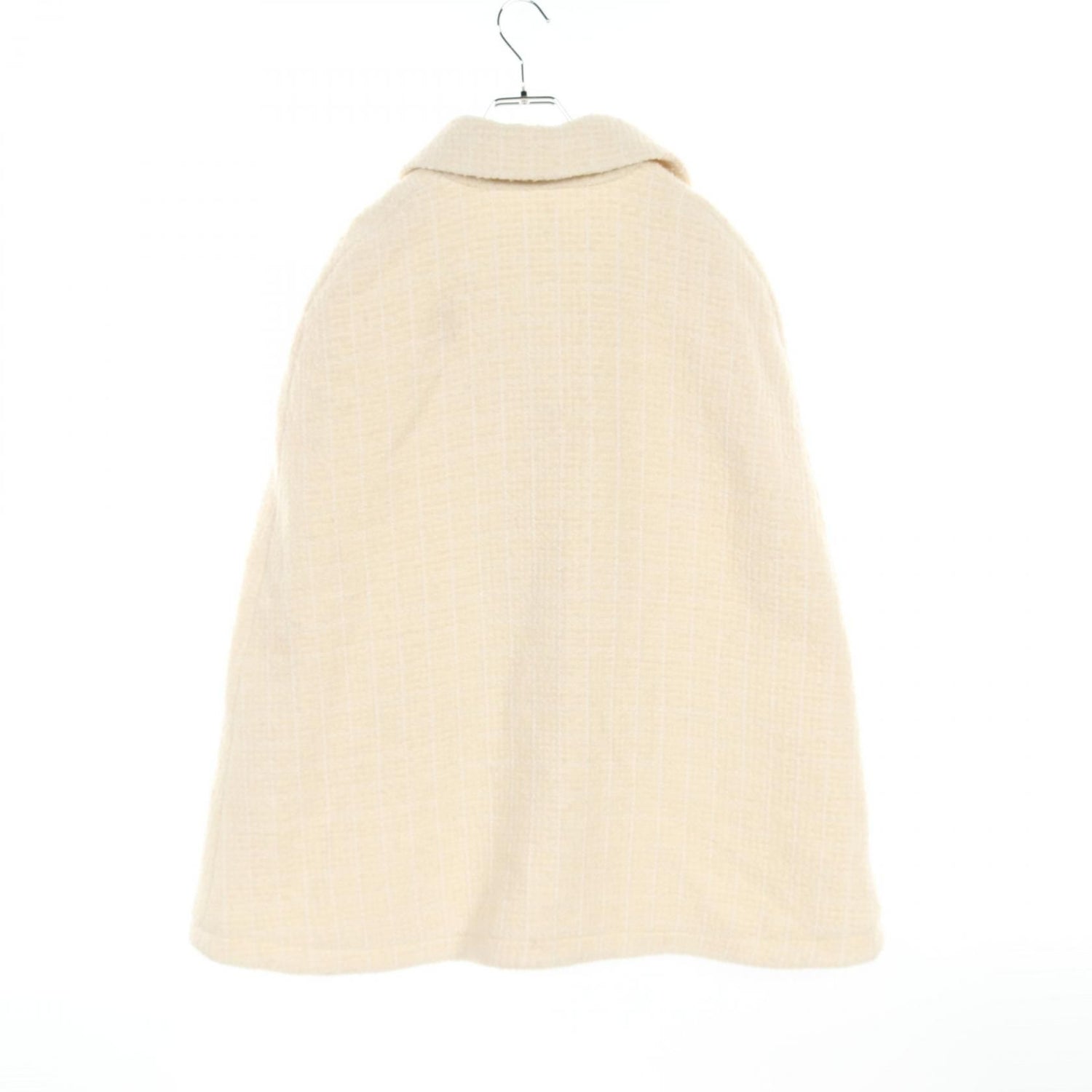 Gucci Boucle Wool Tweed Cape Poncho Coat 761739 Wool Nylon Beige 