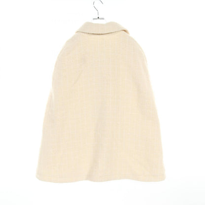 Gucci Boucle Wool Tweed Cape Poncho Coat 761739 Wool Nylon Beige 