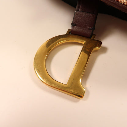 Dior Canvas Golden Waist Bag Red Waist Bag Body Bag Red Canvas Saddle Belt Bag