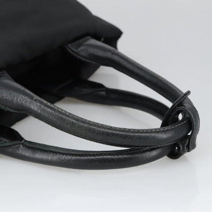 Prada Hand Bag Nylon Navy Silver Auth
