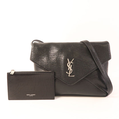 Yves Saint Laurent Cowhide Leather Sac De Jeur Silver Shoulder Bag Black Calfskin (cowhide) 480583