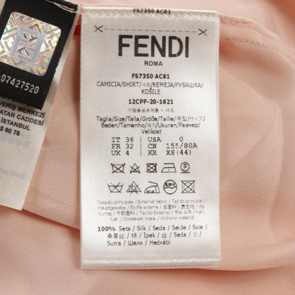 Fendi Blouse Pink Silk Fs 7350