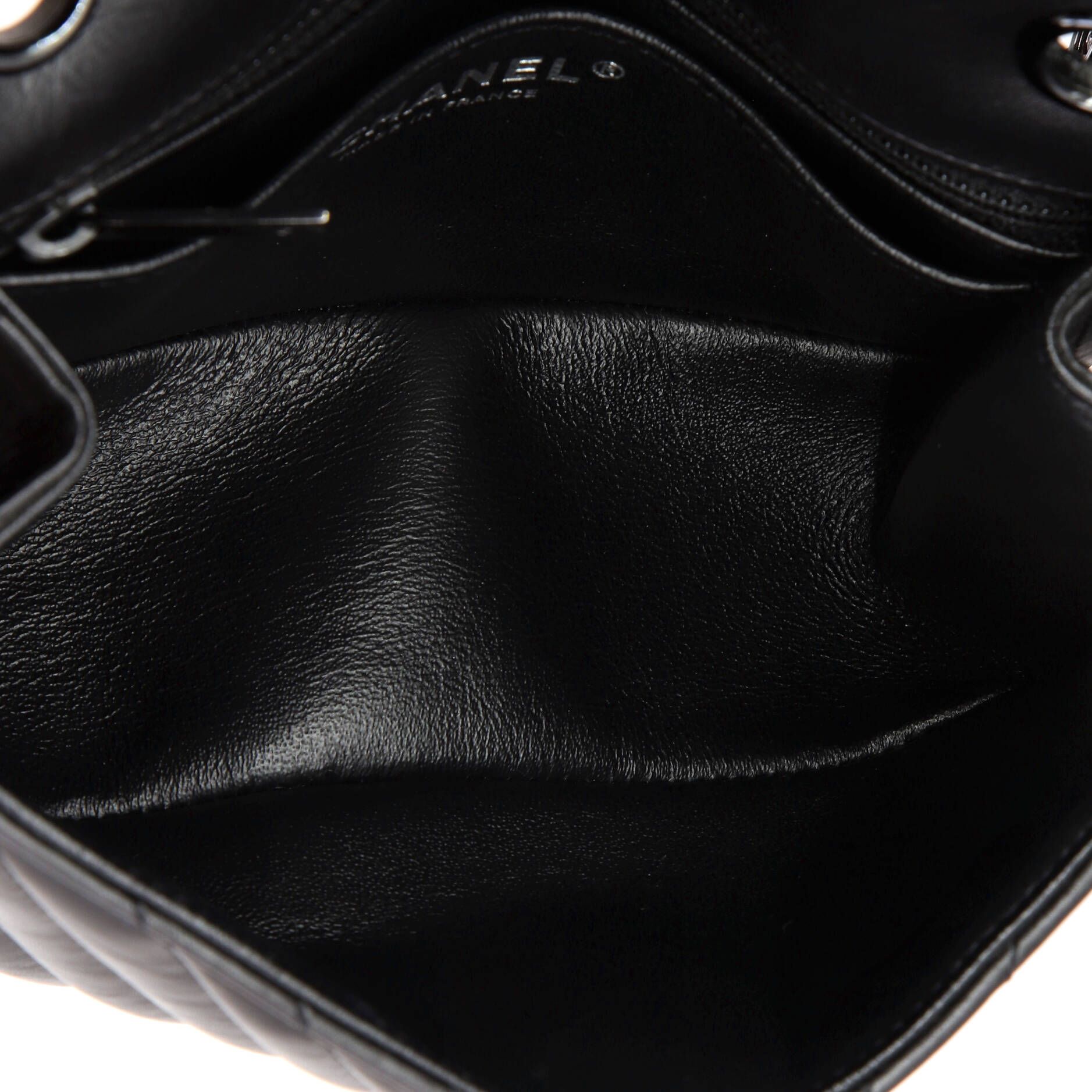 Chanel So Black Reissue 2.55 Flap Bag Chevron Aged Calfskin Mini