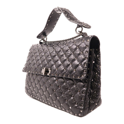 Valentino Cowhide Leather 2Way Shoulder Bag Hand-handed Shoulder Bag 2way Shoulder Bag Black Calfskin (cowhide)