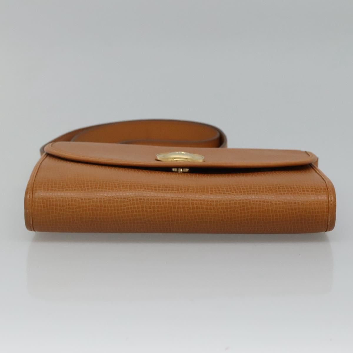 Christian Dior Shoulder Bag Leather Beige Auth