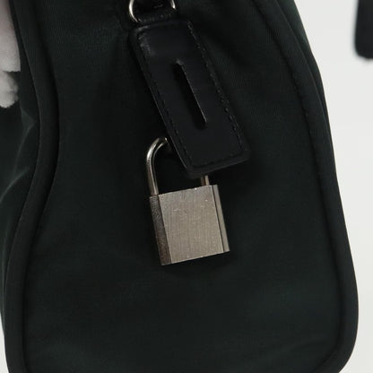 Prada Hand Bag Nylon Green Silver Auth