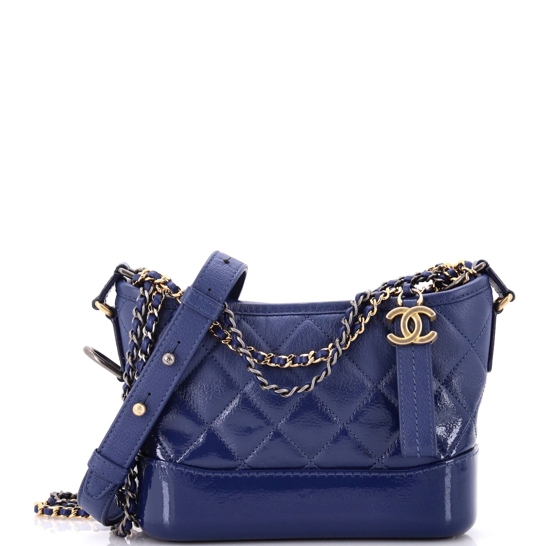 Chanel Gabrielle Hobo Quilted Goatskin And Patent Small