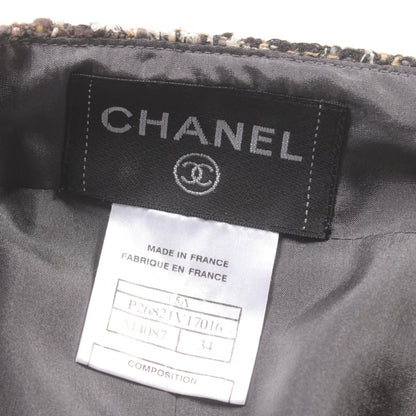 Chanel Gray Skirt Silk Wool Fabric P 26821v 17016