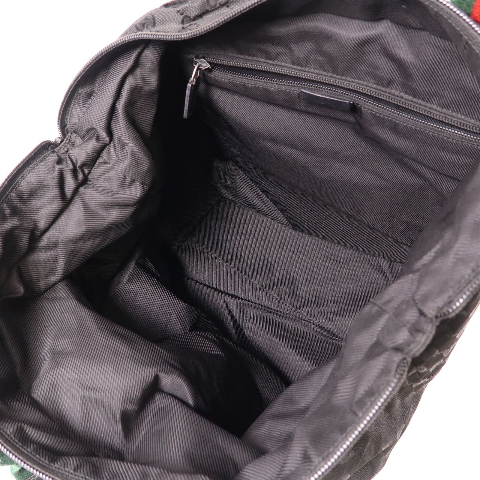 Gucci GG Monogram Web Handle Bucket Tote Black