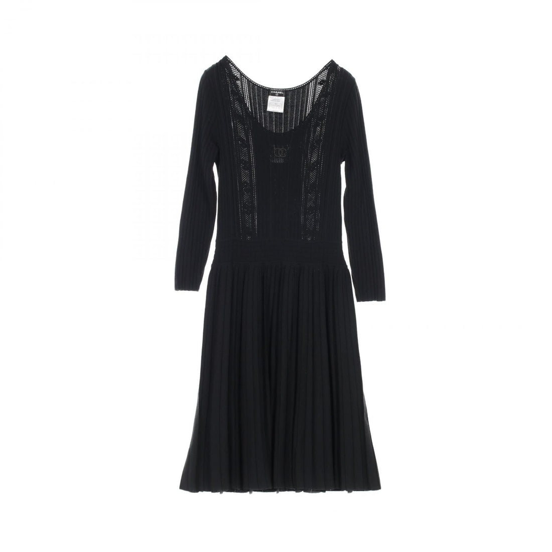 Chanel Black Coco Mark Dress Rayon P 2664v 00004