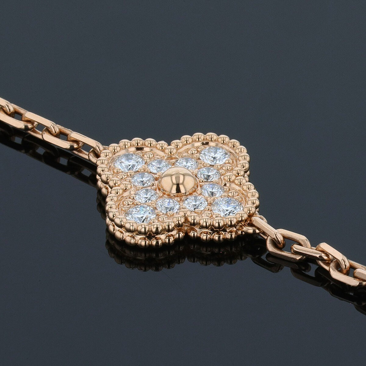 Van Cleef &amp; Arpels Alhambra diamonds, mother-of-pearl and gold bracelet
