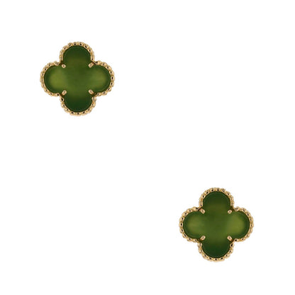 Van Cleef &amp; Arpels Alhambra jade and gold earrings