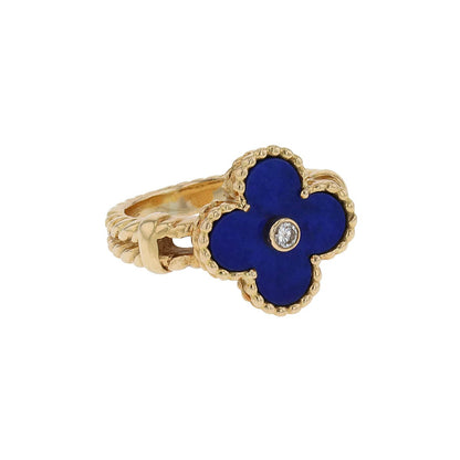 Van Cleef &amp; Arpels Alhambra lapis lazuli, diamond and gold ring