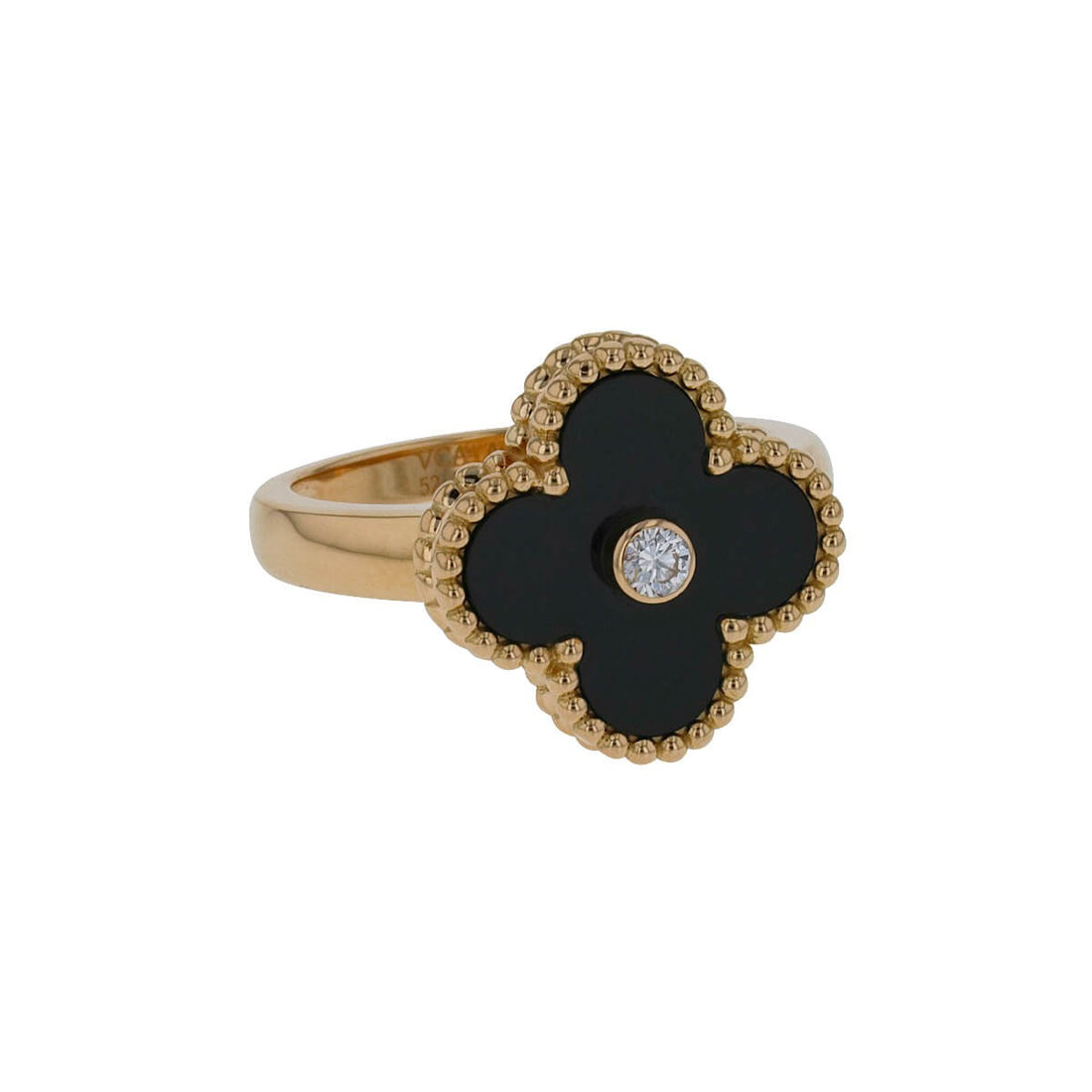 Van Cleef &amp; Arpels Alhambra onyx, diamond and gold ring