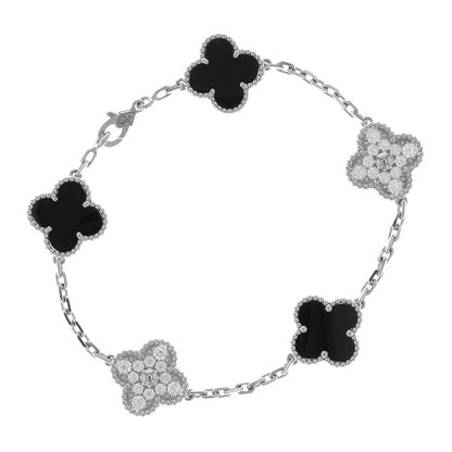 Van Cleef &amp; Arpels Alhambra onyx, diamonds and gold bracelet