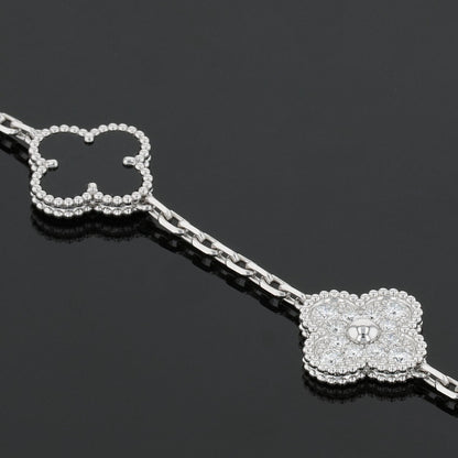 Van Cleef &amp; Arpels Alhambra onyx, diamonds and gold bracelet