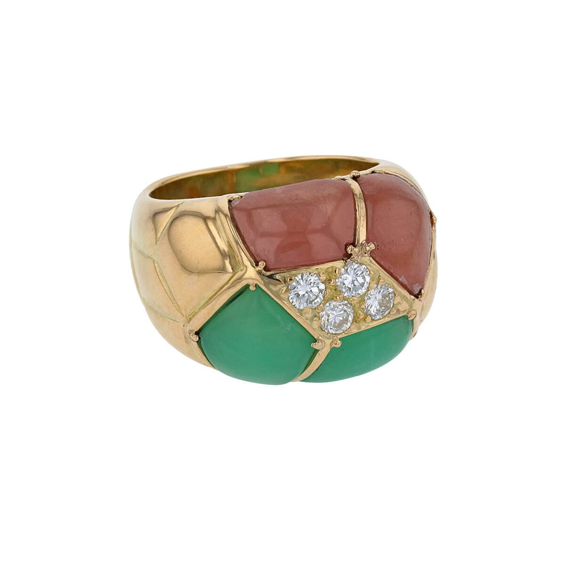 Van Cleef &amp; Arpels chrysoprase, tourmaline, diamonds and gold ring