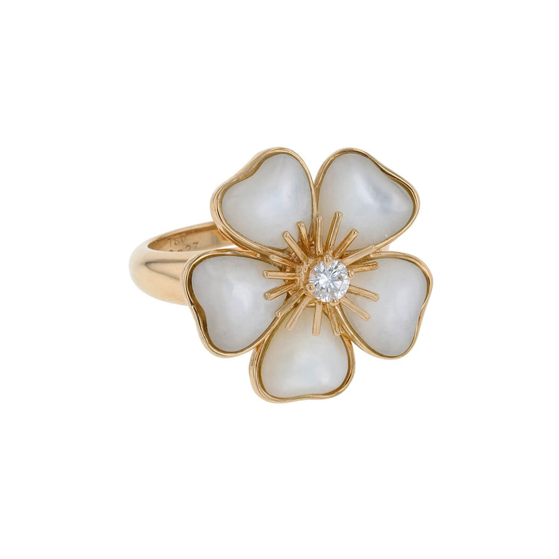 Van Cleef &amp; Arpels Clematite diamond, mother of pearl and gold ring