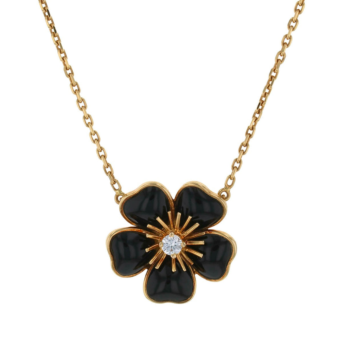 Van Cleef & Arpels onyx, diamond and gold necklace