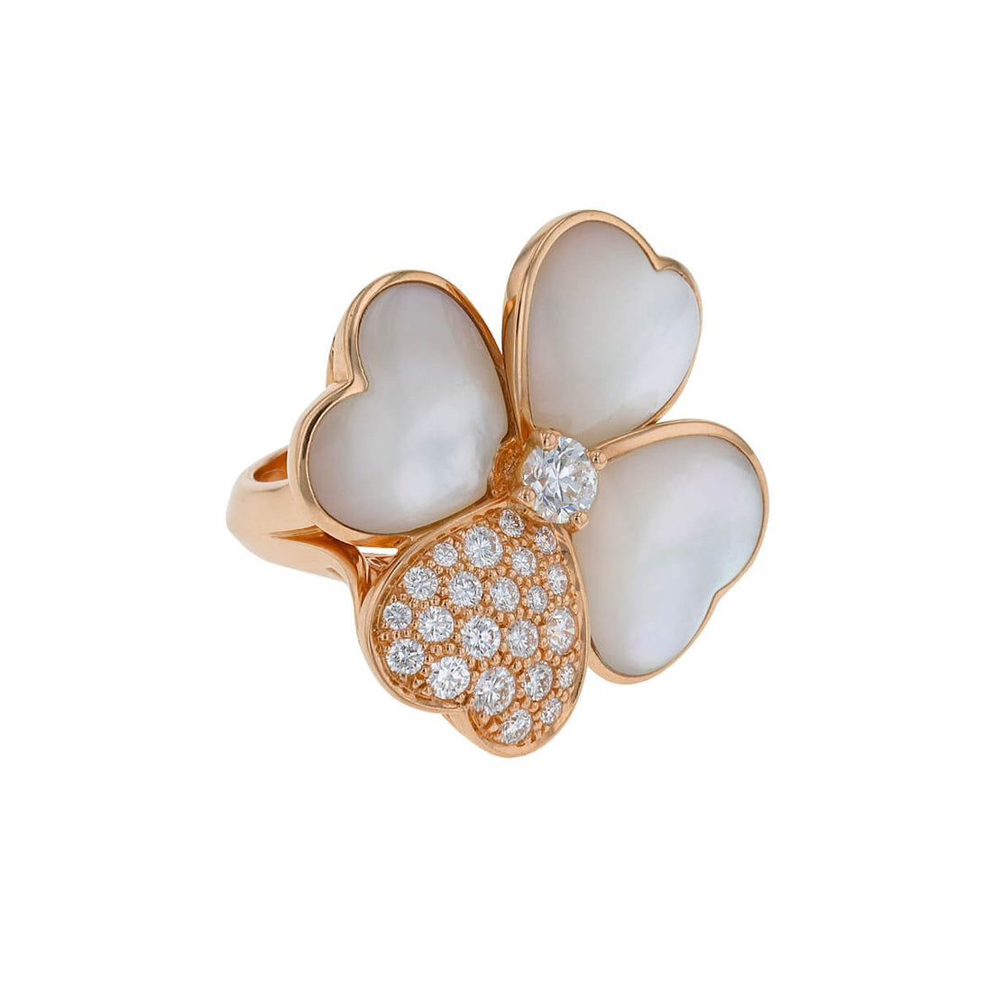 Van Cleef &amp; Arpels Cosmos mother-of-pearl, diamonds and gold ring