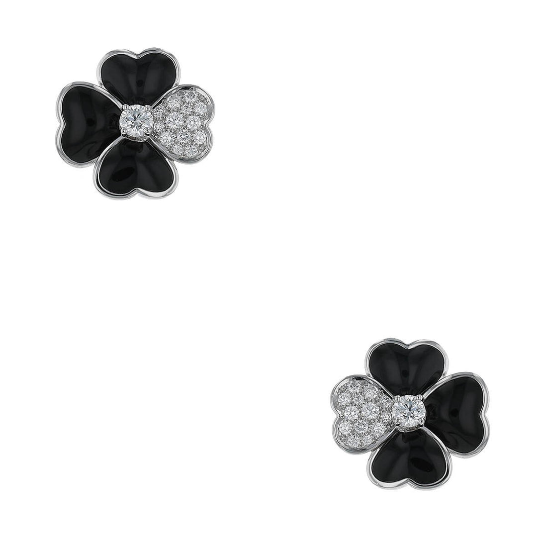 Van Cleef &amp; Arpels Cosmos onyx, diamonds and gold earrings