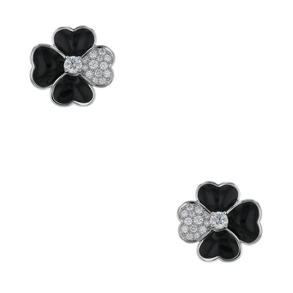 Van Cleef &amp; Arpels Cosmos onyx, diamonds and gold earrings