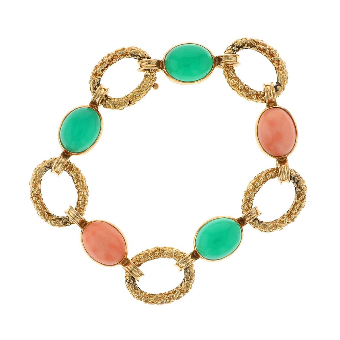 Van Cleef &amp; Arpels Delphes chrysoprase, coral and gold bracelet