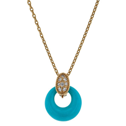 Van Cleef &amp; Arpels gold, diamonds and turquoise necklace
