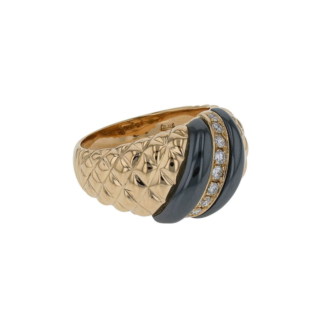 Van Cleef &amp; Arpels hematite, diamonds and gold ring