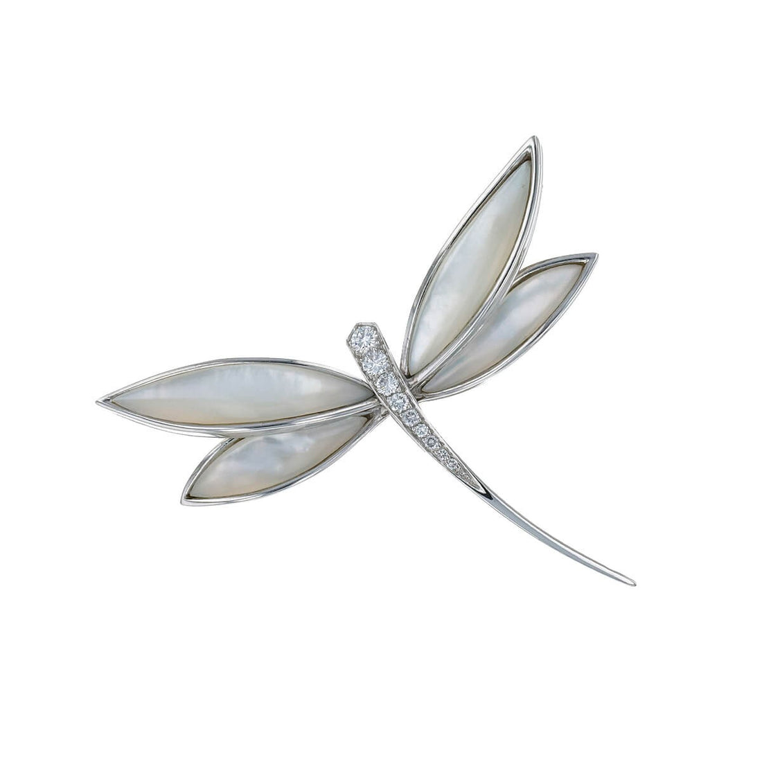 Van Cleef &amp; Arpels Libellule mother-of-pearl, diamonds and gold brooch