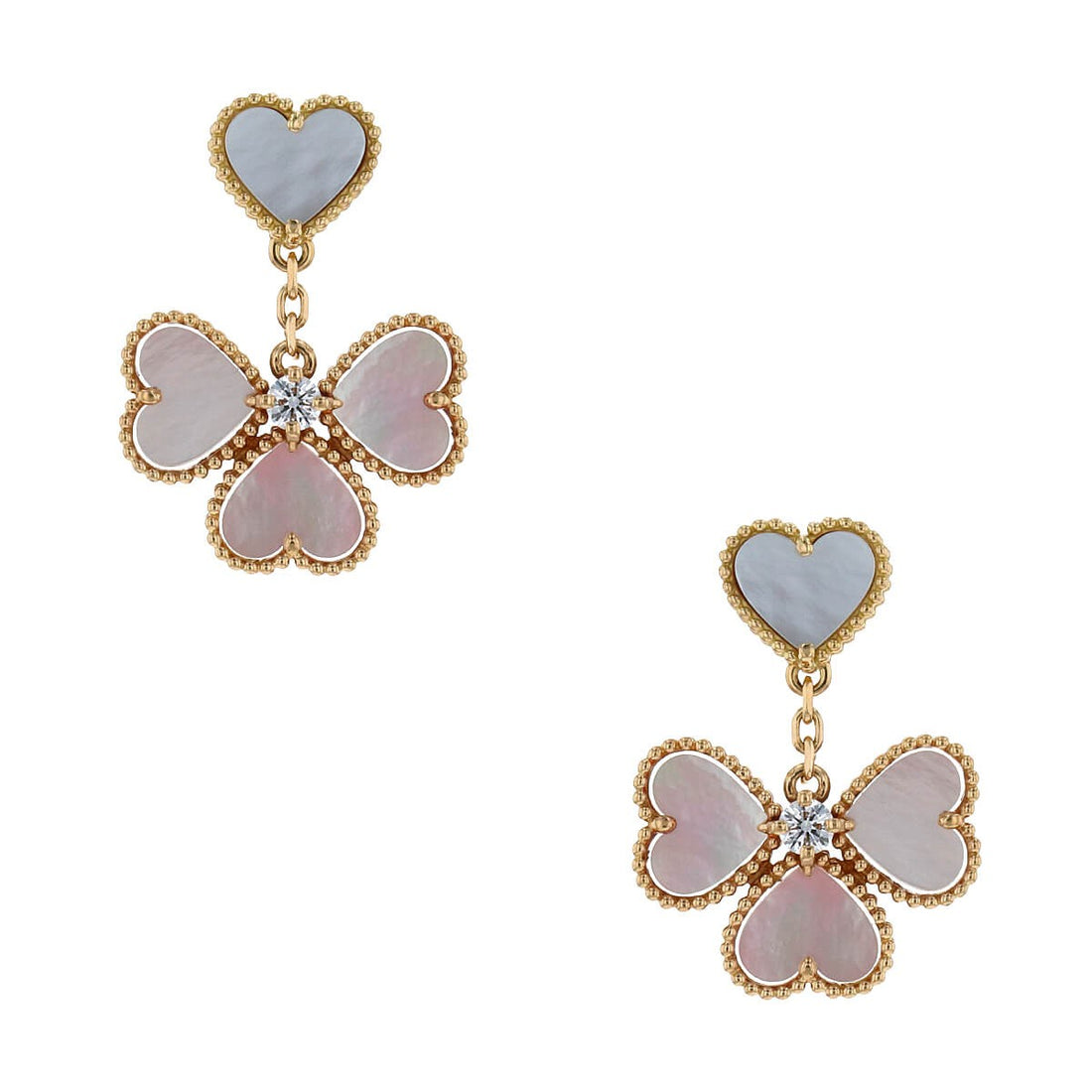 Van Cleef &amp; Arpels mother-of-pearl, diamond and gold earrings