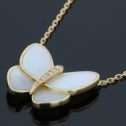 Van Cleef &amp; Arpels mother-of-pearl, diamonds and gold necklace