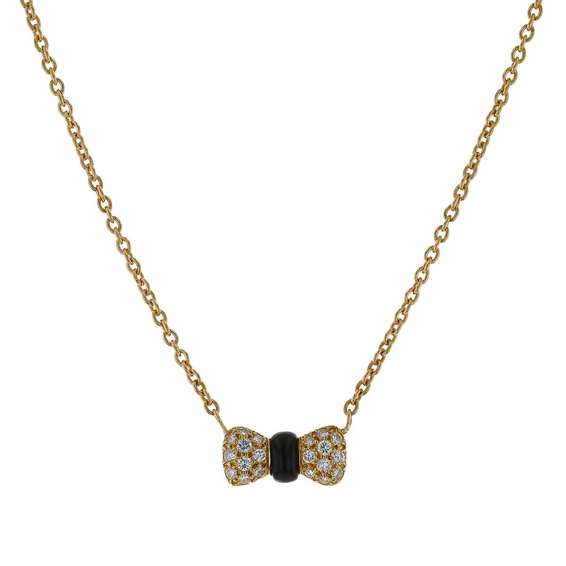 Van Cleef &amp; Arpels onyx, diamonds and gold necklace