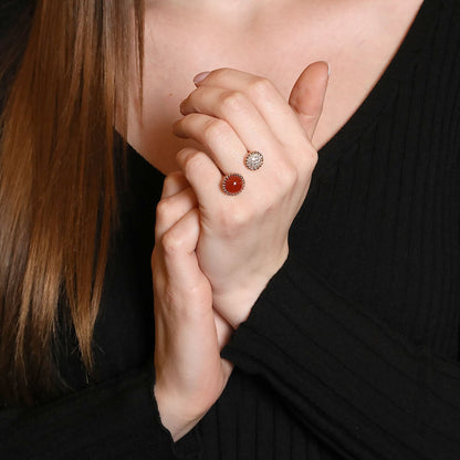 Van Cleef &amp; Arpels Perlee Couleur cornaline, diamonds and gold ring