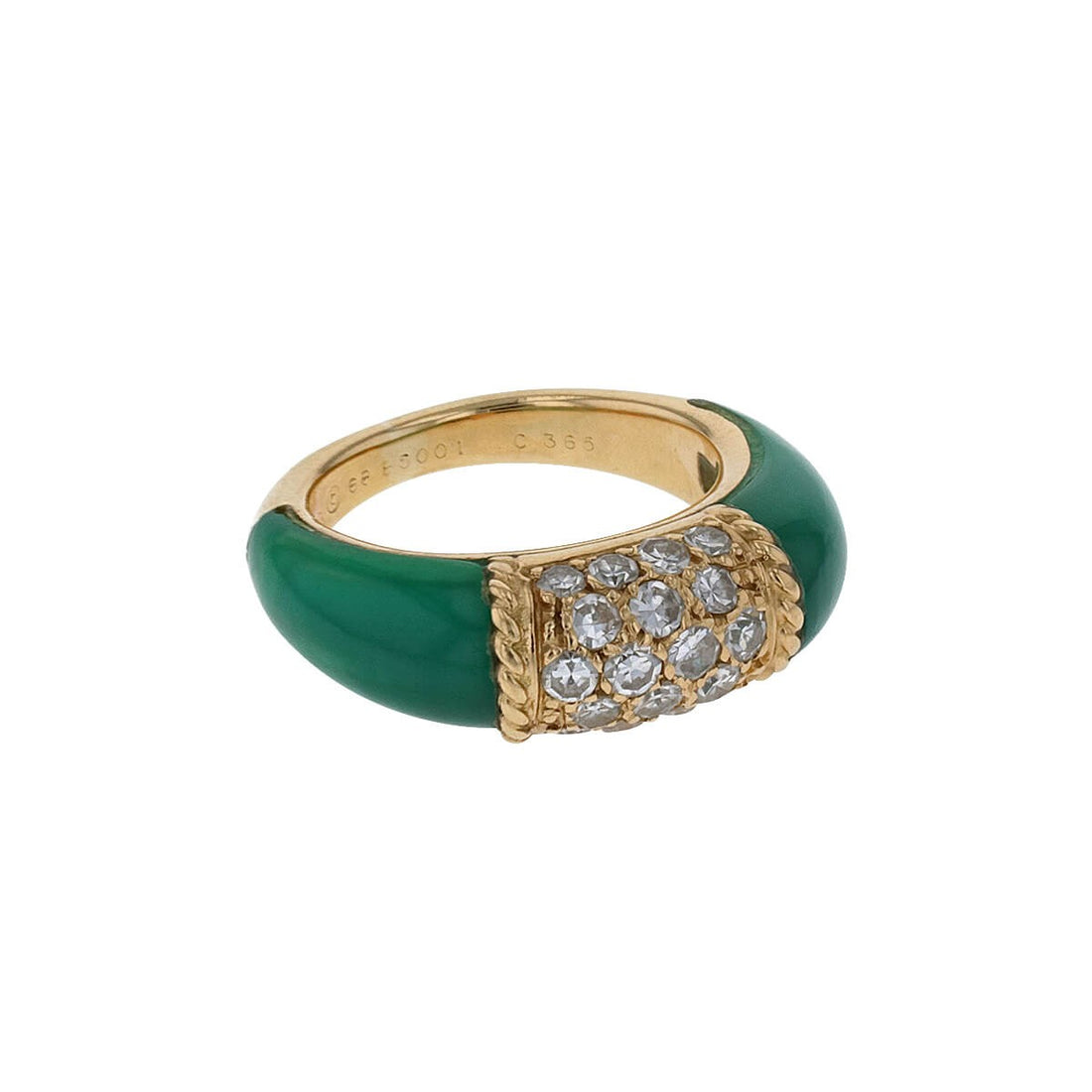 Van Cleef &amp; Arpels Philippine gold, green chalcedony and diamonds ring